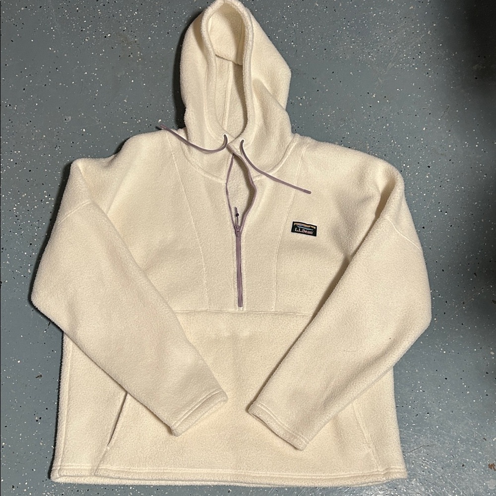 L.L. Bean Men's Off-White Hooded Sweater